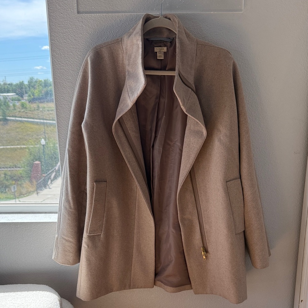 J.Crew Size 12 Elegant Tan Women's Wool Coat